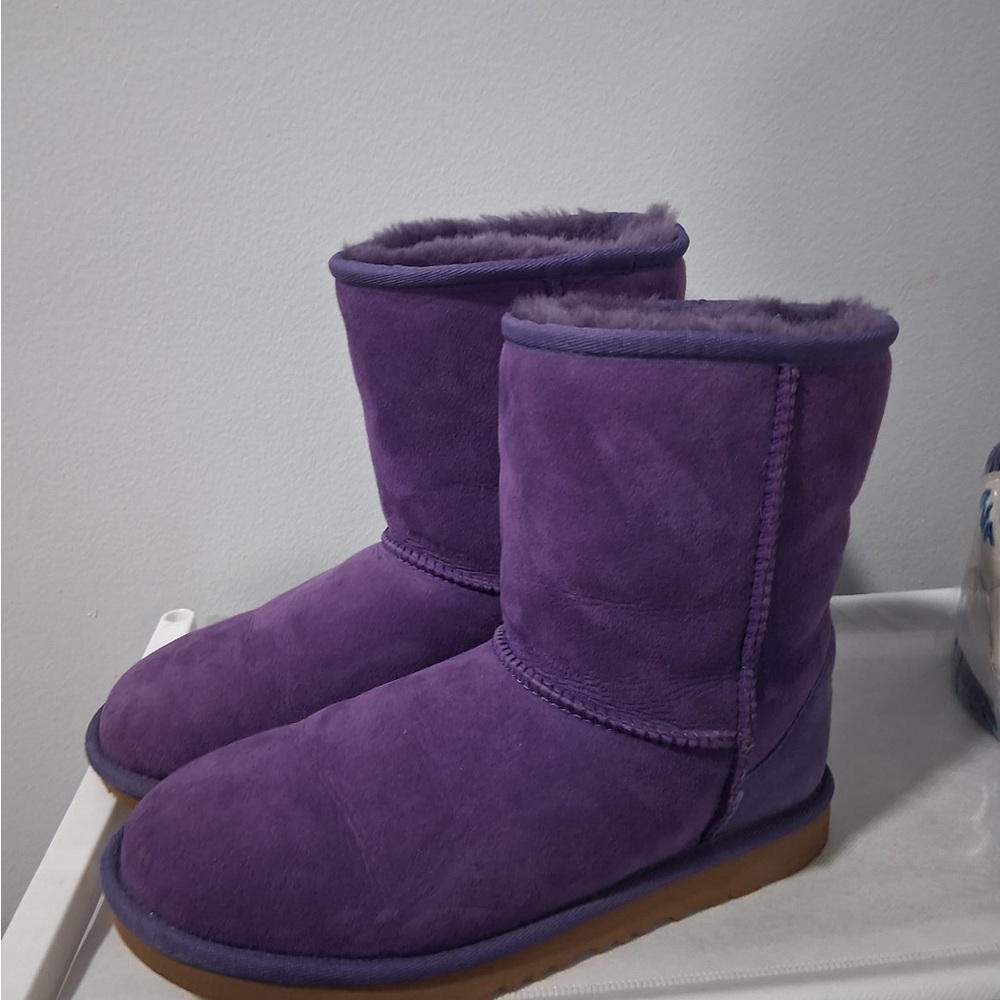 UGG Classic Purple Winter Rain Boots (Suede)
